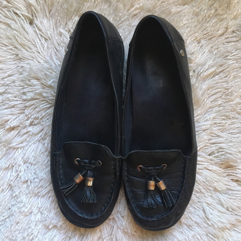 Bubonic black leather moccasins size 9.5